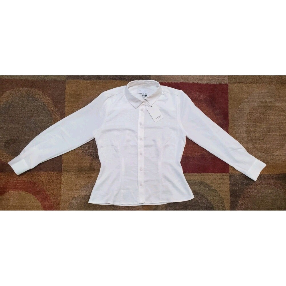 Lost + Wander White Polyster Collar Button Down Long Sleeve Shirt Size SP -NWT